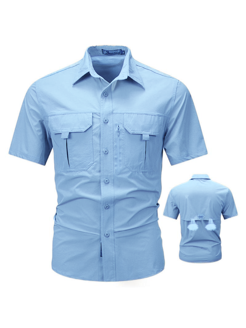 🔥$3 off for new customers🔥12-Pack Men‘s Patched Quick-Dry Short Sleeve Shirt