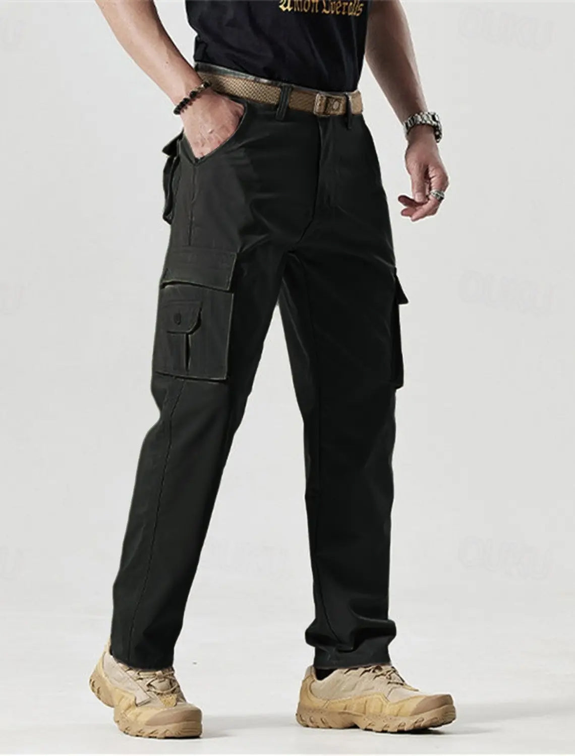 🔥2025 Hot Sale 90% off🔥Men's Solid Color Patched Zipper Fly Cargo Pants