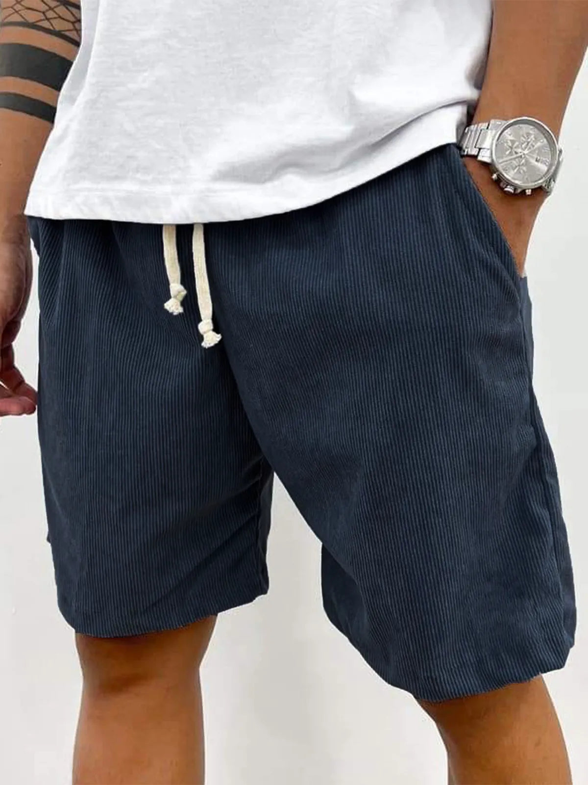 FINAL SALE⚡10 Packs for $34.99⚡ - Men's Fashion Vintage Corduroy Casual Elastic Stretch Shorts With Side Pockets