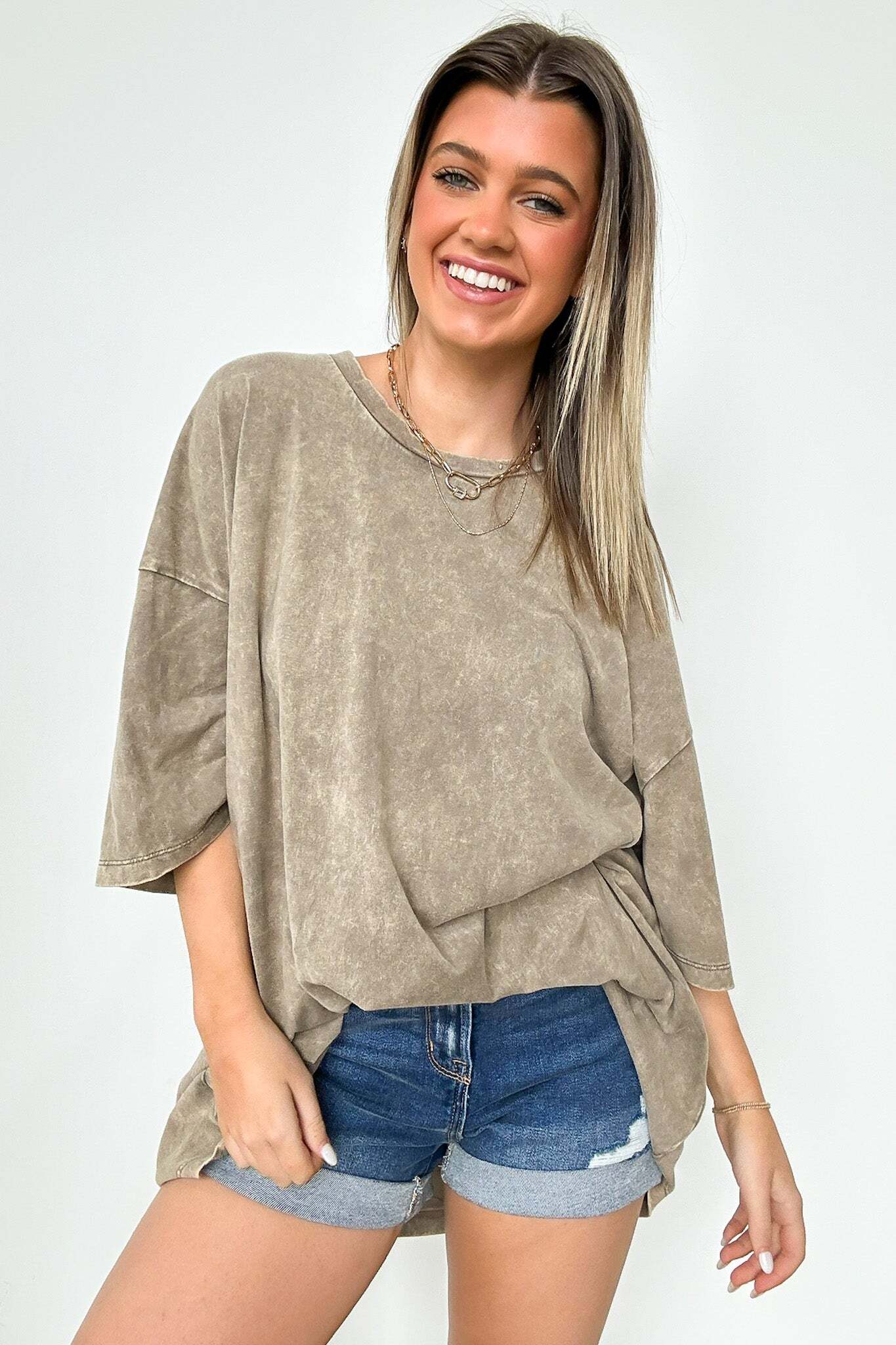 Weekend Awaits Mineral Wash Oversized Top - BACK IN STOCK