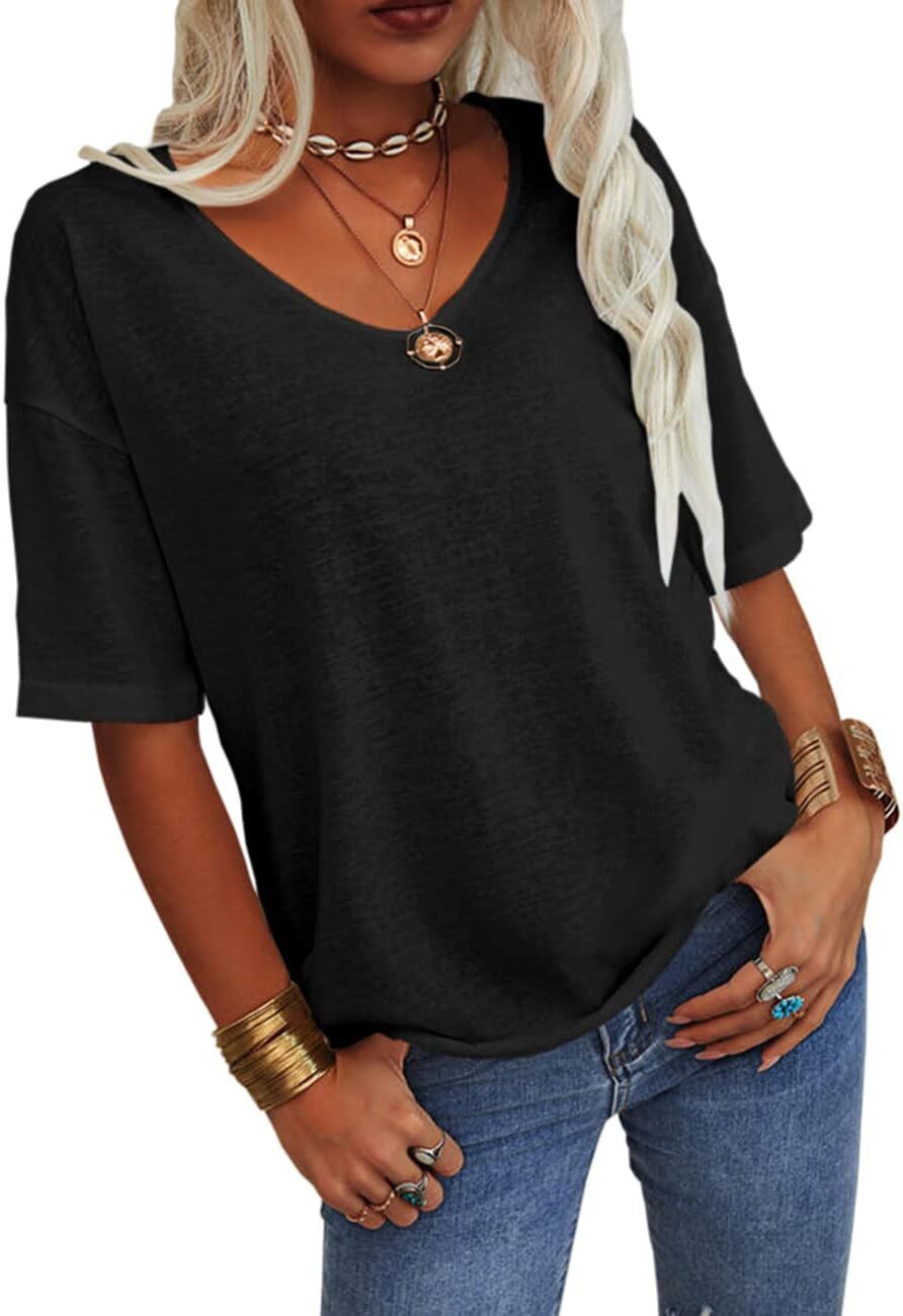 Summer Casual Half Sleeve T-shirt Basic Tops (Multiple Colors)