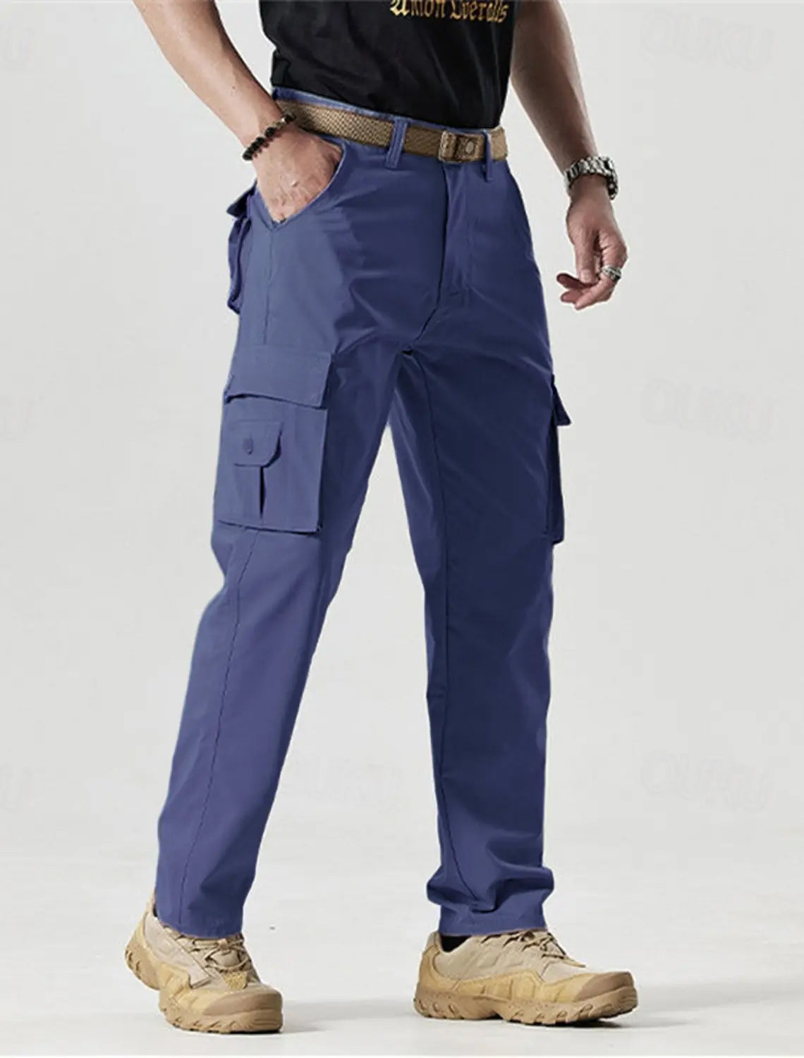 🔥2025 Hot Sale 90% off🔥Men's Solid Color Patched Zipper Fly Cargo Pants