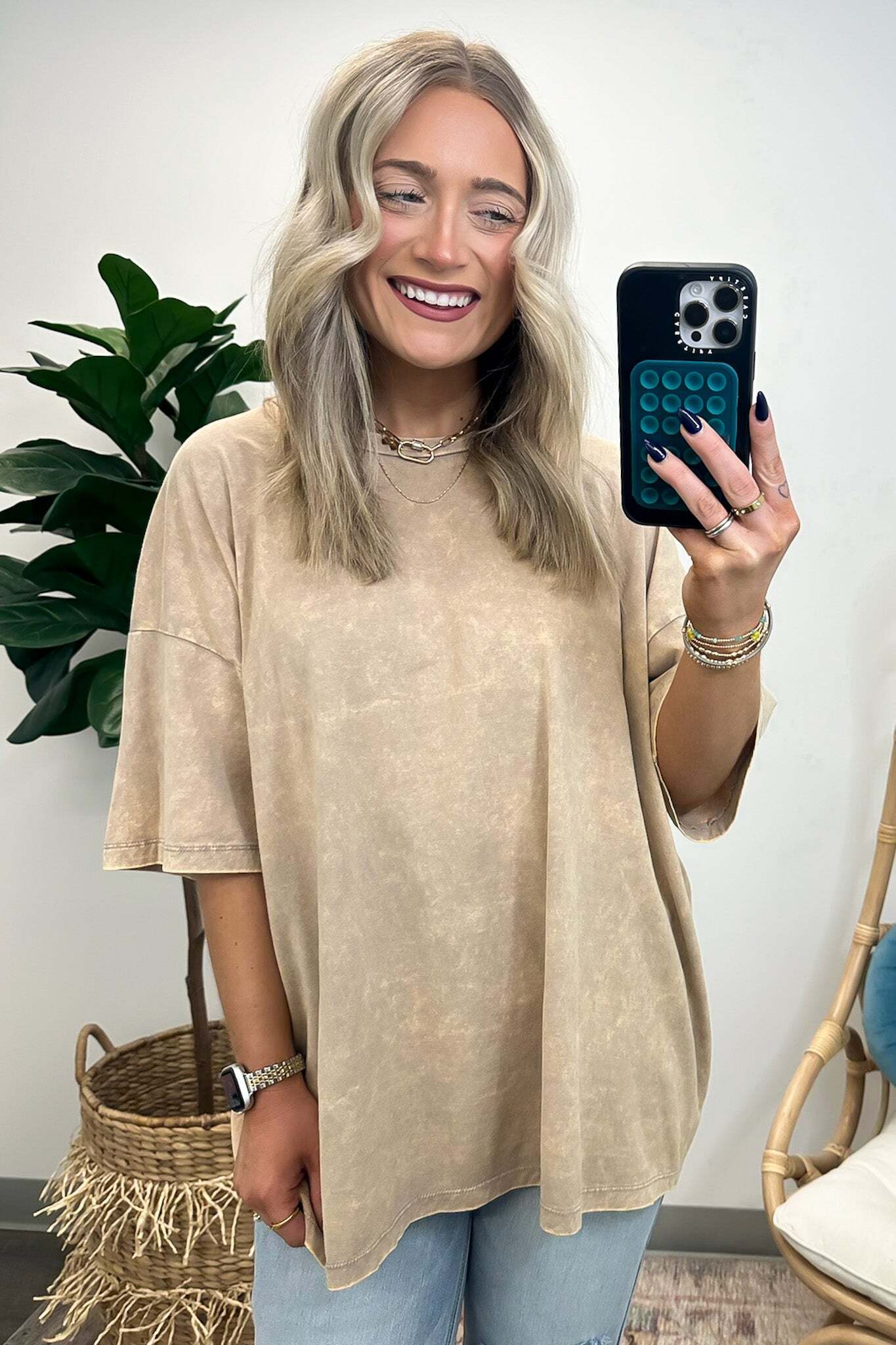 Weekend Awaits Mineral Wash Oversized Top - BACK IN STOCK