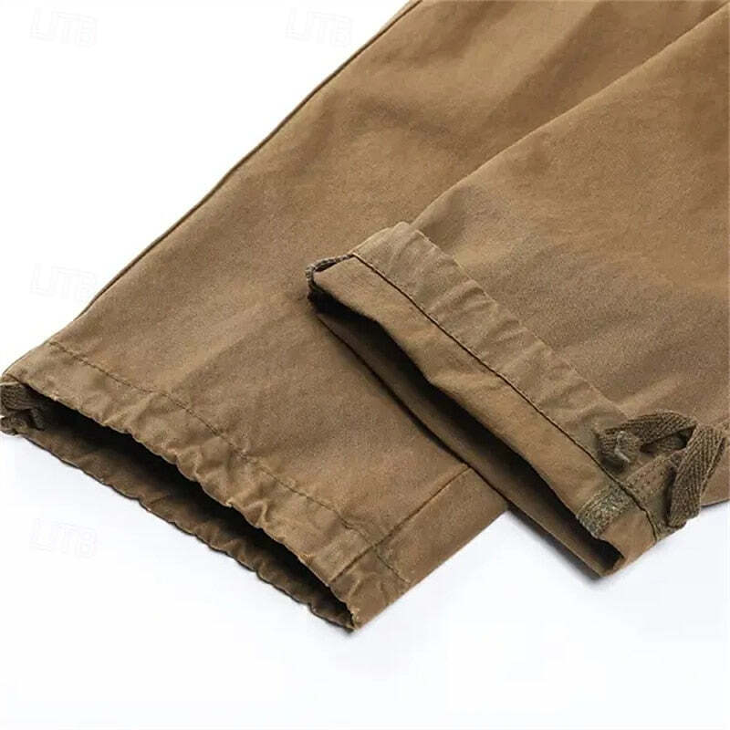 Men's Multi Pocket Plain Breathable Moisture Outdoor Daily Camping & Hiking Pants (Belt Included)