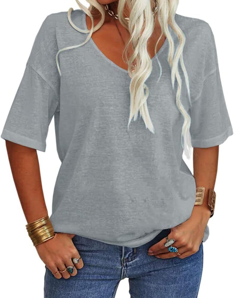 Summer Casual Half Sleeve T-shirt Basic Tops (Multiple Colors)