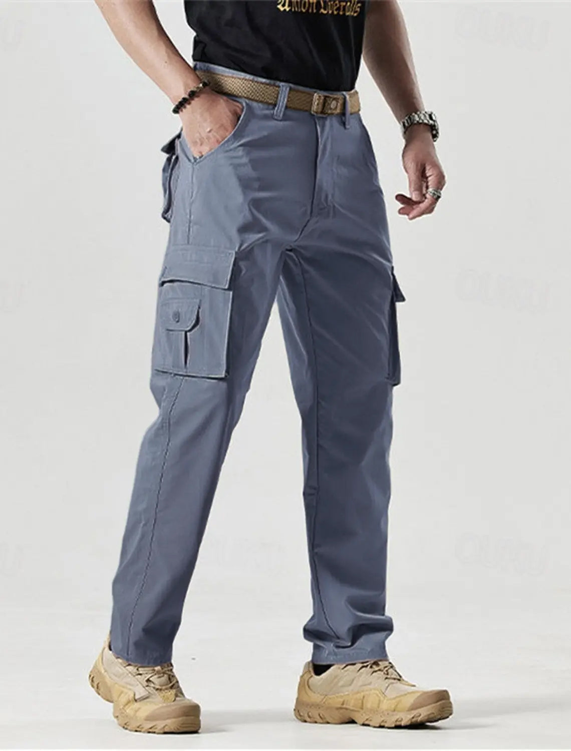 🔥2025 Hot Sale 90% off🔥Men's Solid Color Patched Zipper Fly Cargo Pants