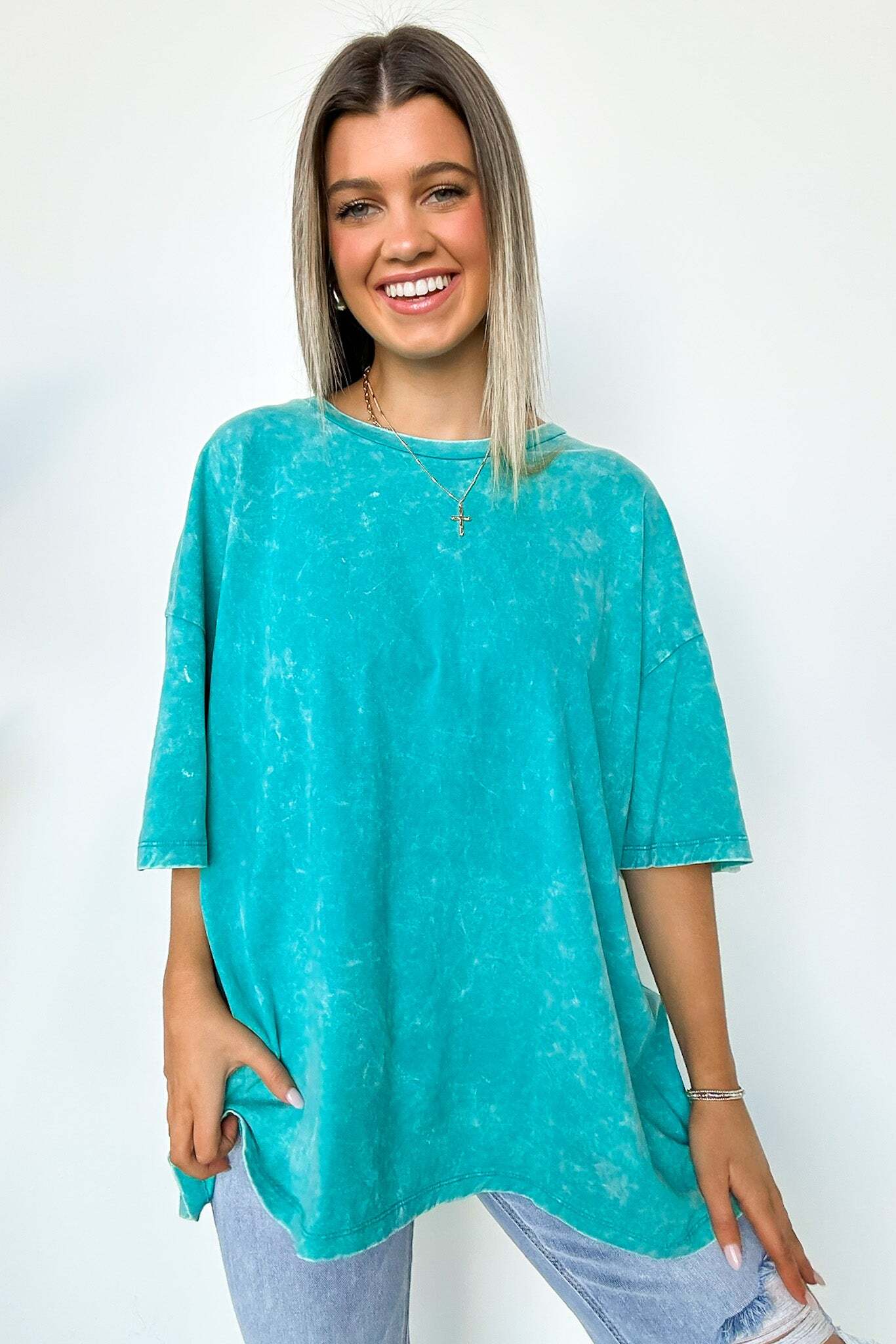 Weekend Awaits Mineral Wash Oversized Top - BACK IN STOCK