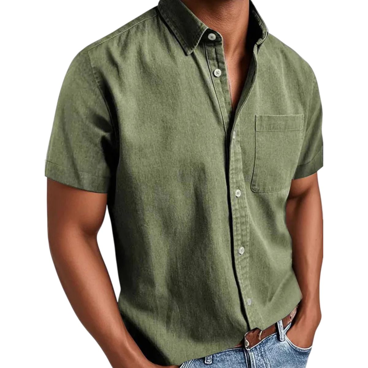 🔥Men's Classic Button-Down Short Sleeve Shirt