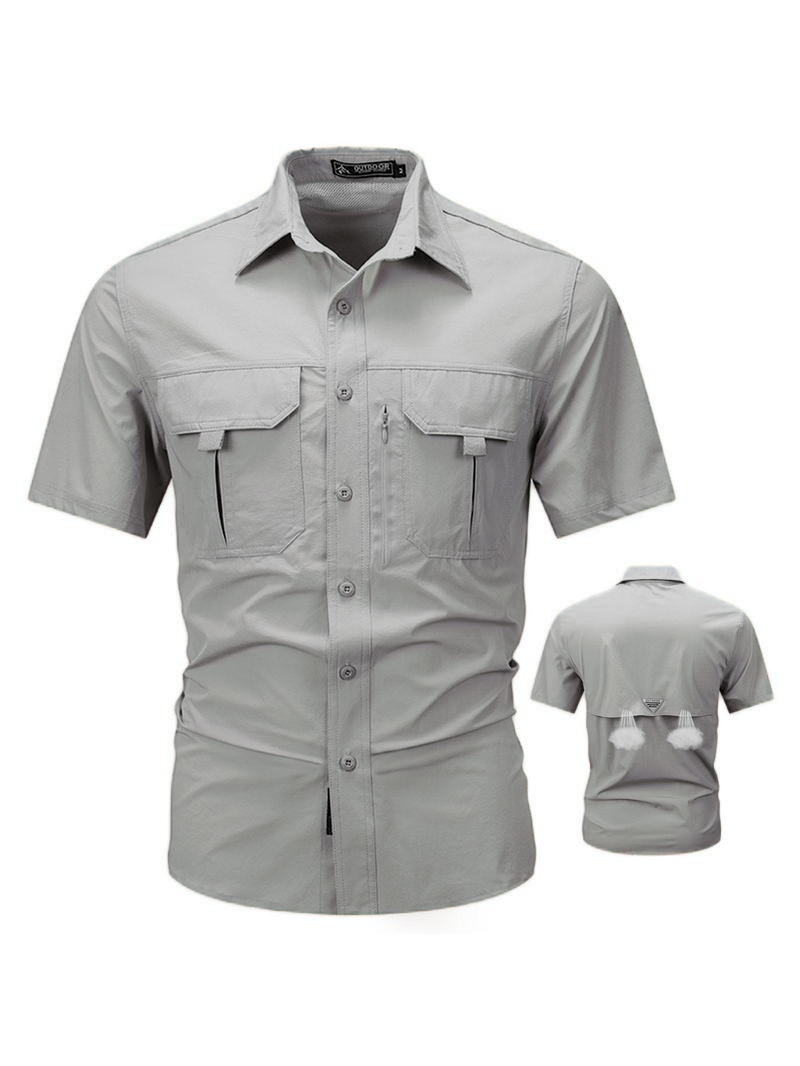 🔥$3 off for new customers🔥12-Pack Men‘s Patched Quick-Dry Short Sleeve Shirt