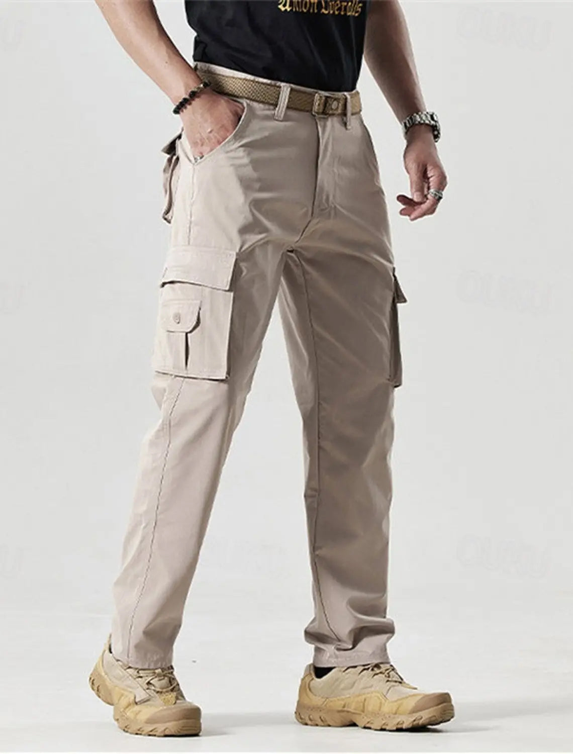 🔥2025 Hot Sale 90% off🔥Men's Solid Color Patched Zipper Fly Cargo Pants