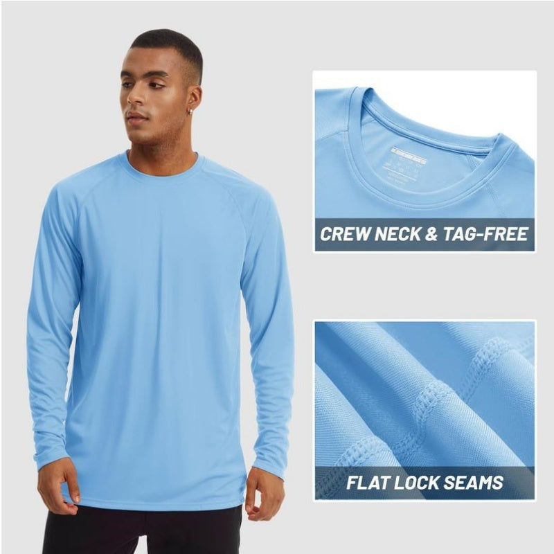 Men's UPF 50+ Long Sleeves Shirts Quick Dry Lightweight T-Shirt for Hiking Swimming Workout Rashguard