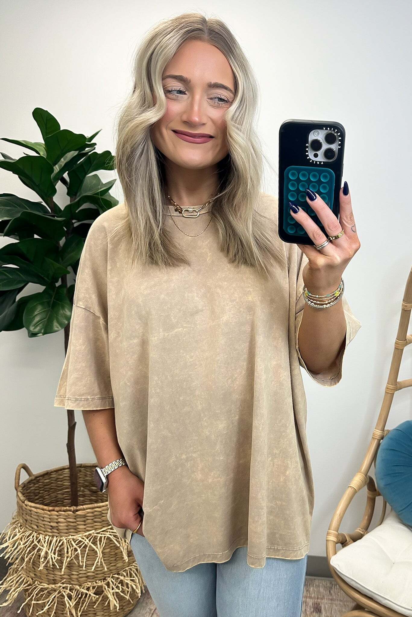 Weekend Awaits Mineral Wash Oversized Top - BACK IN STOCK