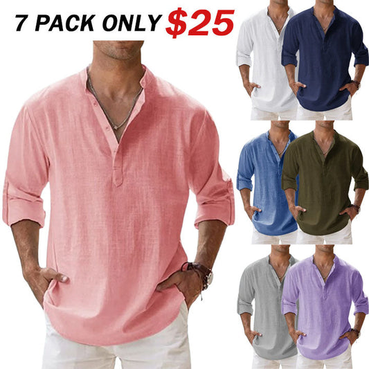 🔥 Men's Cotton Linen Casual Long Sleeve Shirt