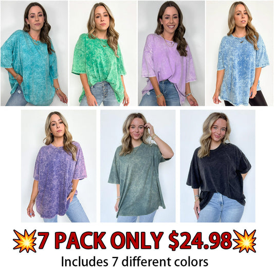 Weekend Awaits Mineral Wash Oversized Top - BACK IN STOCK