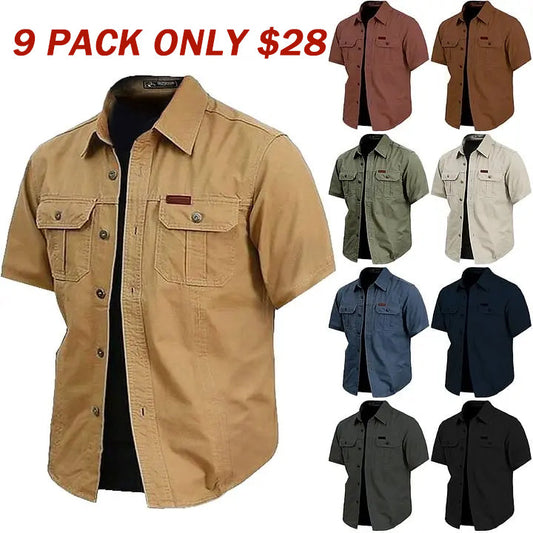 🔥Cow Print Casual Men's work shirt short sleeve