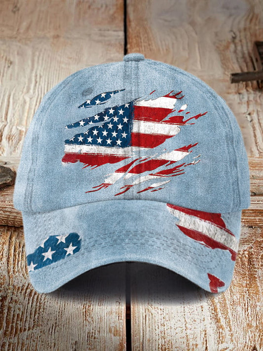 Unisex Independence Day Retro Flag Design Print Hat