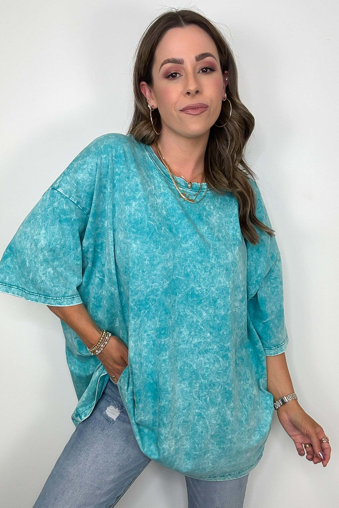Weekend Awaits Mineral Wash Oversized Top - BACK IN STOCK