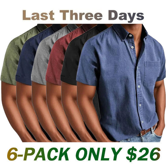 🔥Men's Classic Button-Down Short Sleeve Shirt