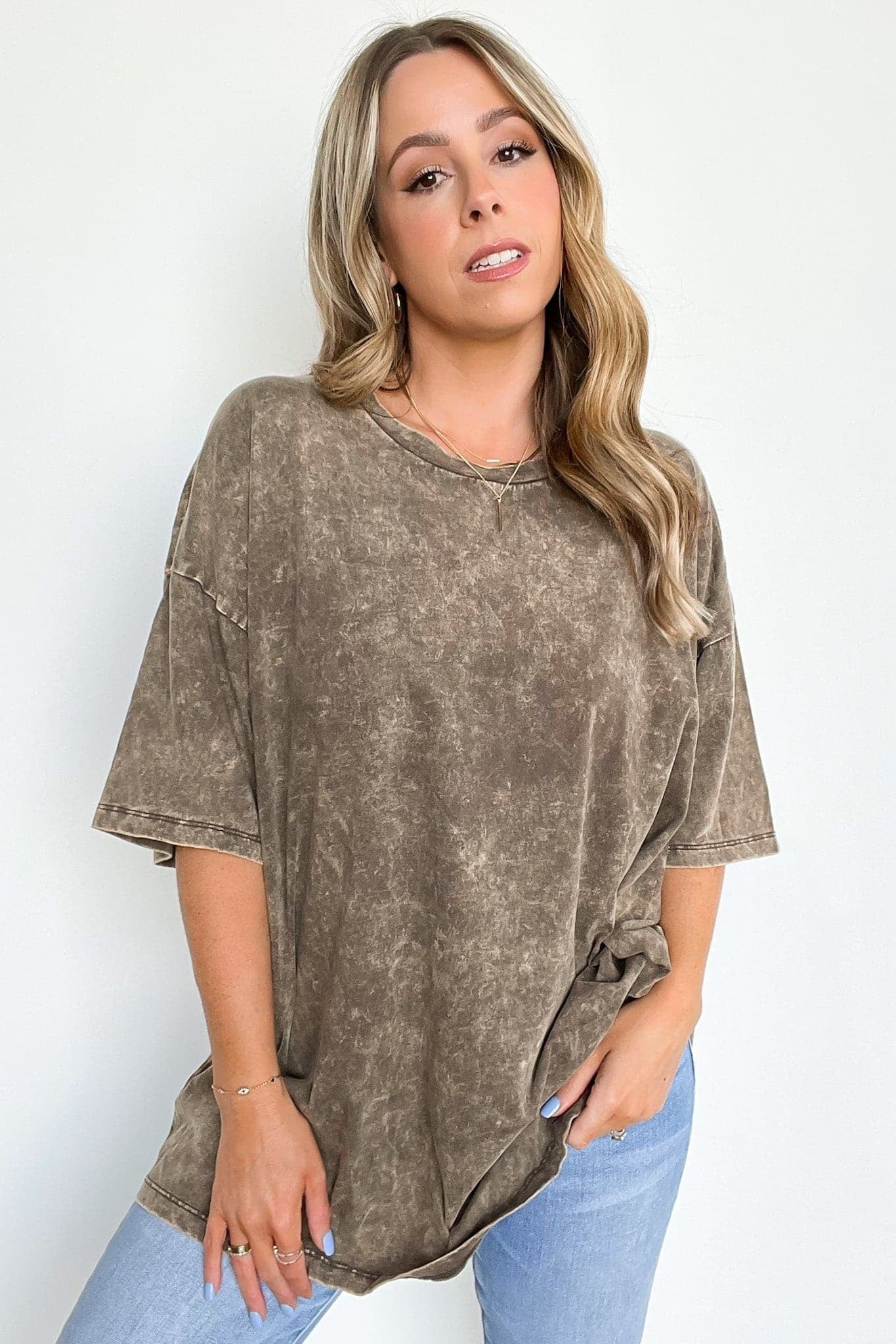 Weekend Awaits Mineral Wash Oversized Top - BACK IN STOCK