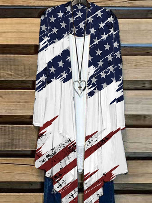 Women's Vintage Independence Day Print Cardigan